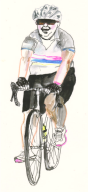 Illustration of a woman on a racing bike